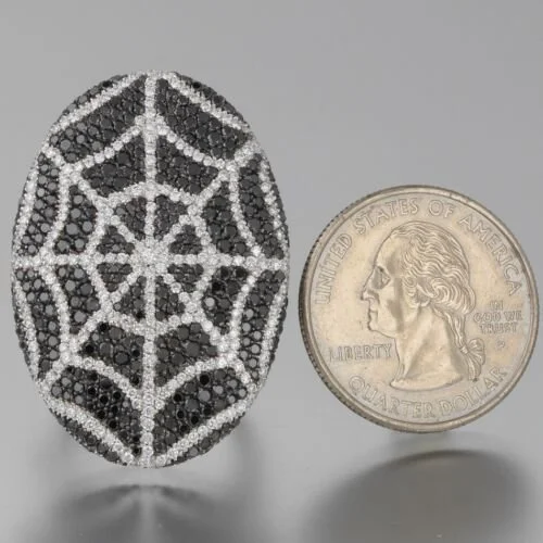 Palmiero Black and White Diamond Spiderweb Ring — DeWitt's Diamond
